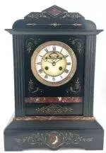 Incredible Victorian slate & marble Mantel Clock - ca1890