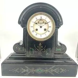 Impressive Victorian slate & marble Mantel Clock - ca1900