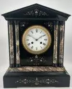 Wonderful French Victorian Slate & Marble Mantle Clock - ca1900