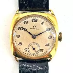 18K Gold Omega Cushion Back