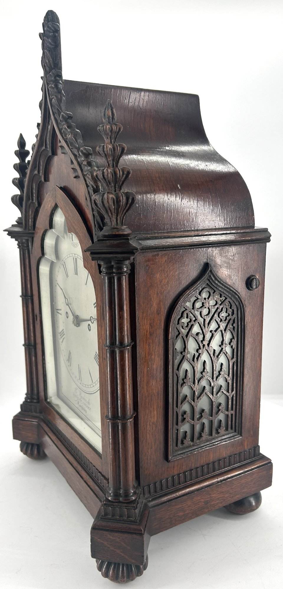 Exquisite Victorian twin Fusee Gothic Bracket clock – R Warwick London - ca 1850 - Image 6