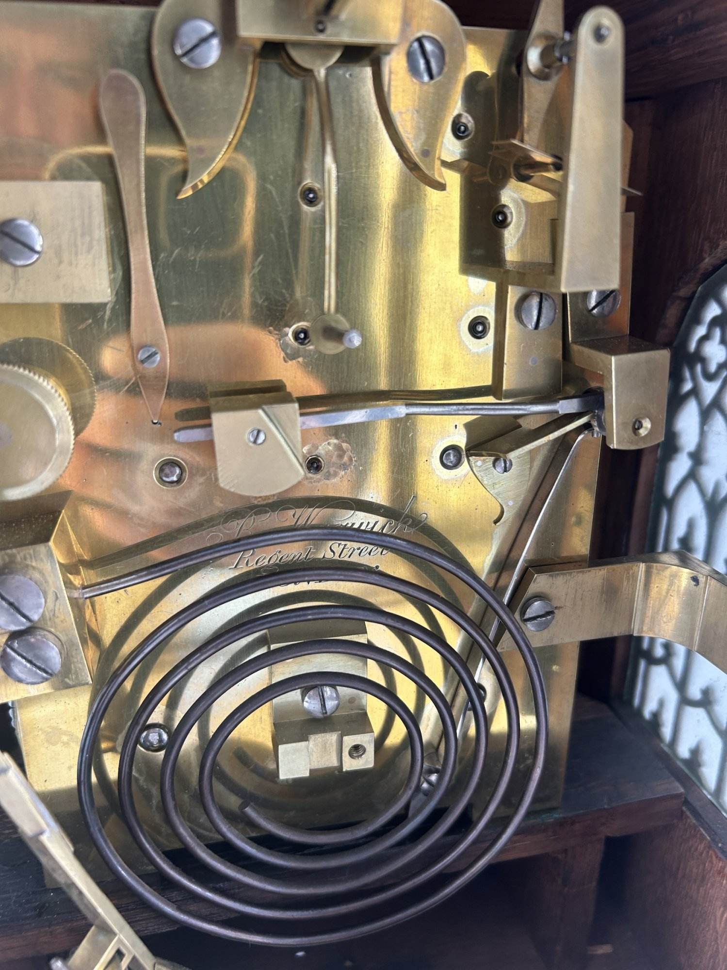Exquisite Victorian twin Fusee Gothic Bracket clock – R Warwick London - ca 1850 - Image 9
