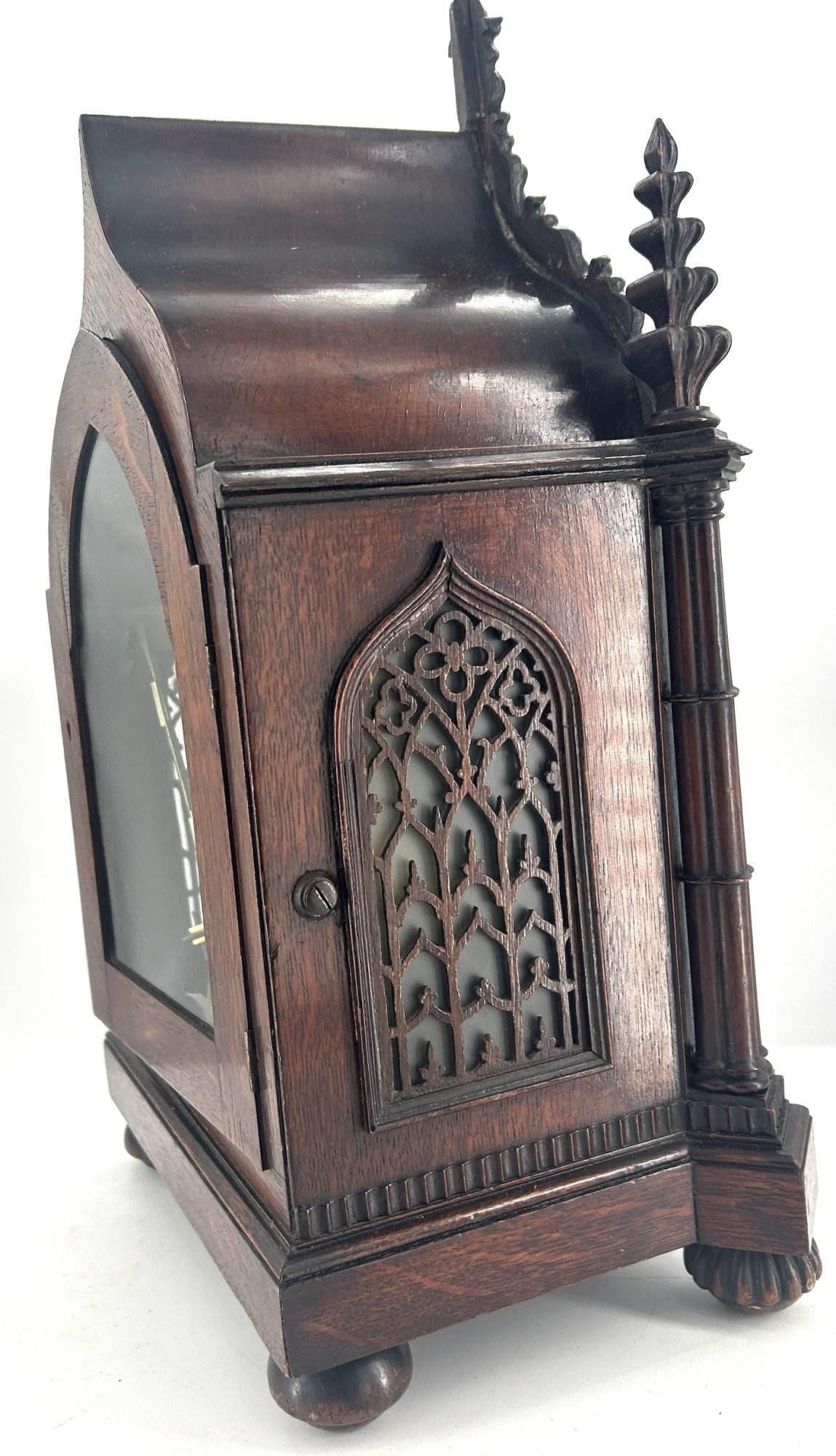 Exquisite Victorian twin Fusee Gothic Bracket clock – R Warwick London - ca 1850 - Image 11