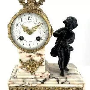 Fine Victorian French Figural Mantel Clock - ca 1890