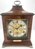 Stunning Burr Walnut case Westminster chime Bracket Clock – ca1920