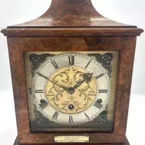 Stunning Burr Walnut case Westminster chime Bracket Clock – ca1920