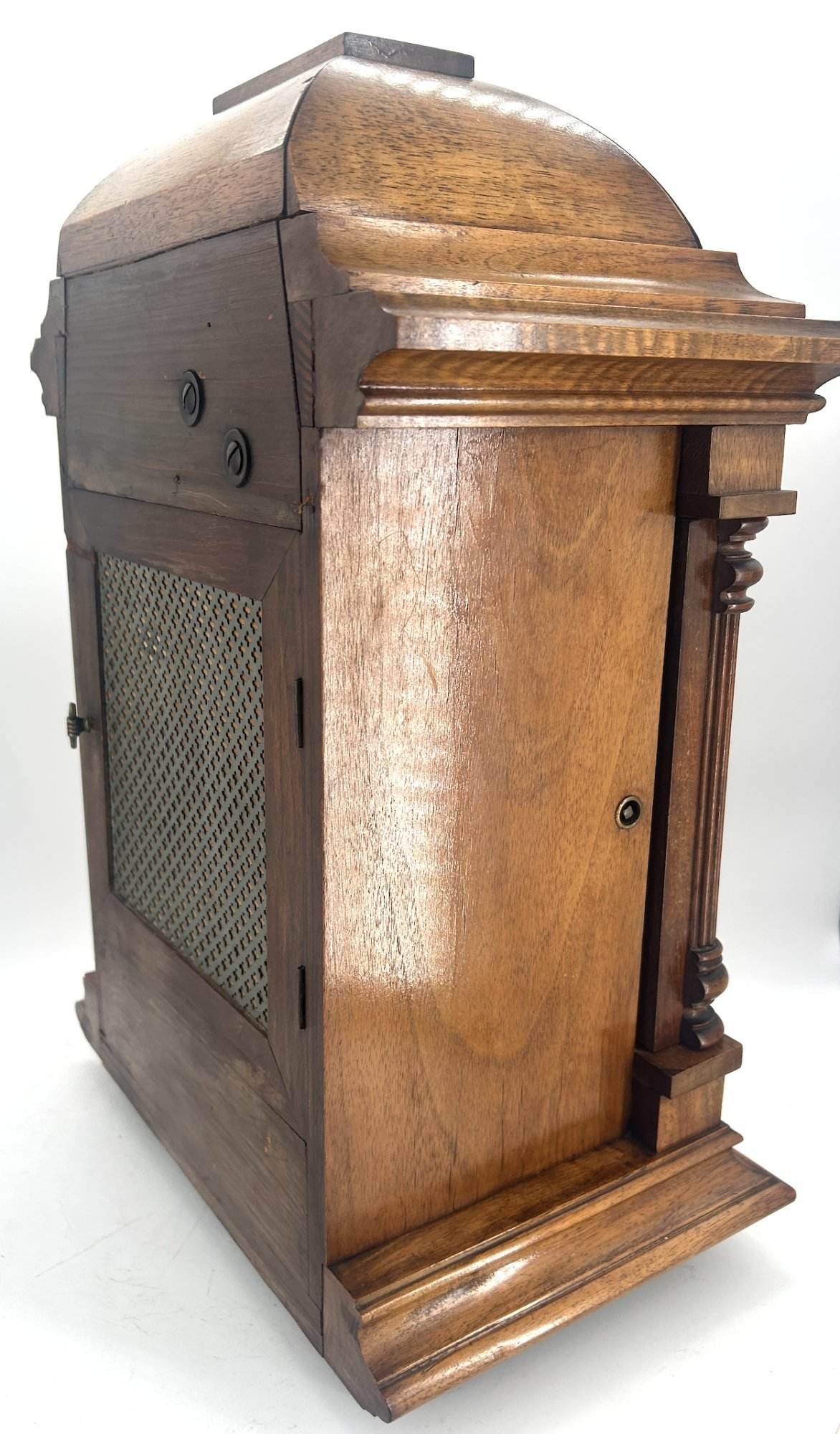 Awesome Walnut case Musical Bracket Clock – ca1920 - Image 13