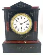 Architectural design slate & marble Mantel Clock – ca1900