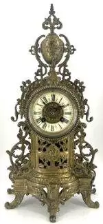 Fine Victorian French Rococo Ornate Mantel Clock – ca1870