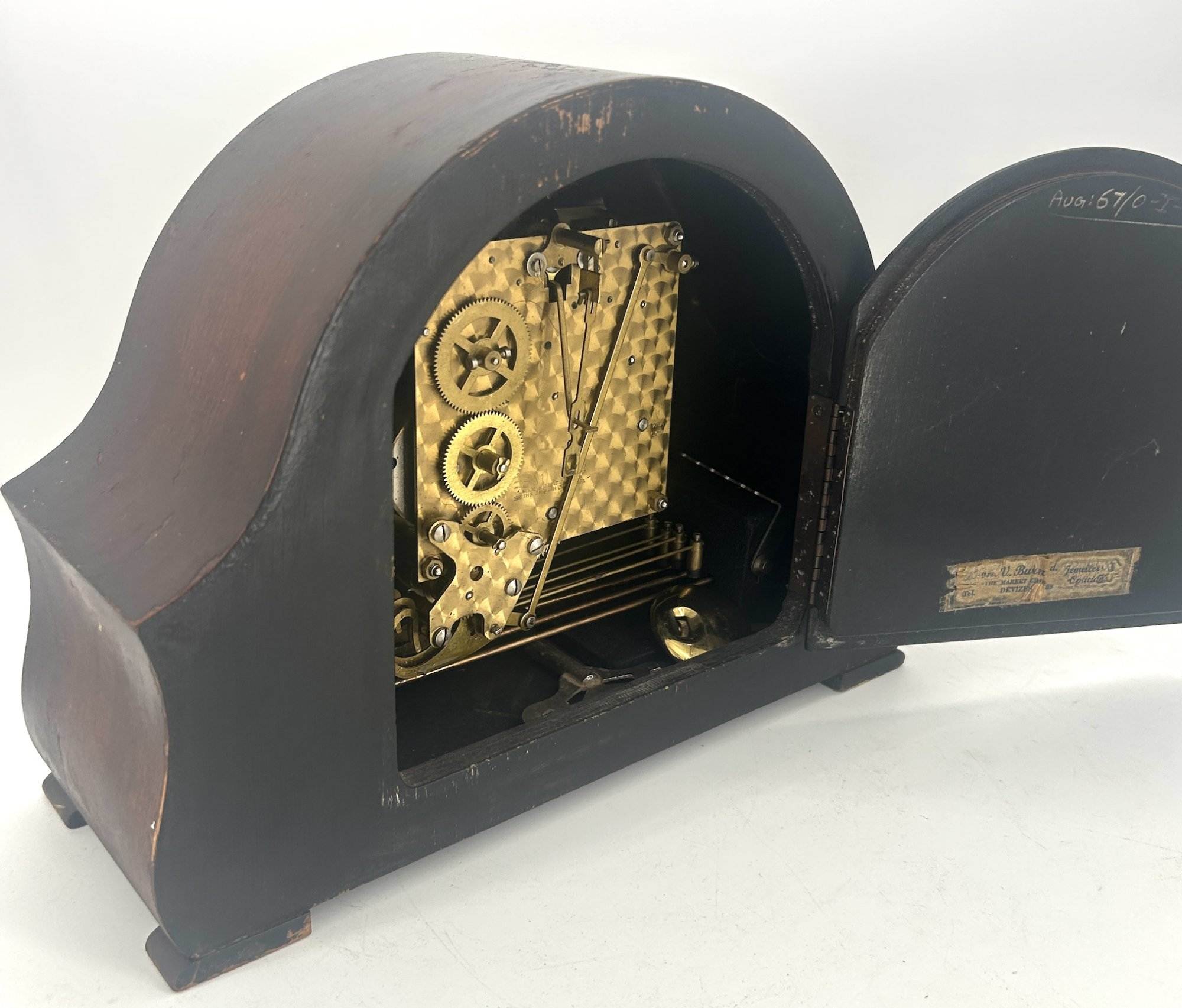 Stylish Art Deco Smiths Westminster Chime Mantel Clock – ca1940 - Image 9