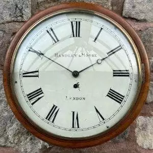 Superb Hanley & Moore Walnut case Single Fusee Dial Clock - 1870