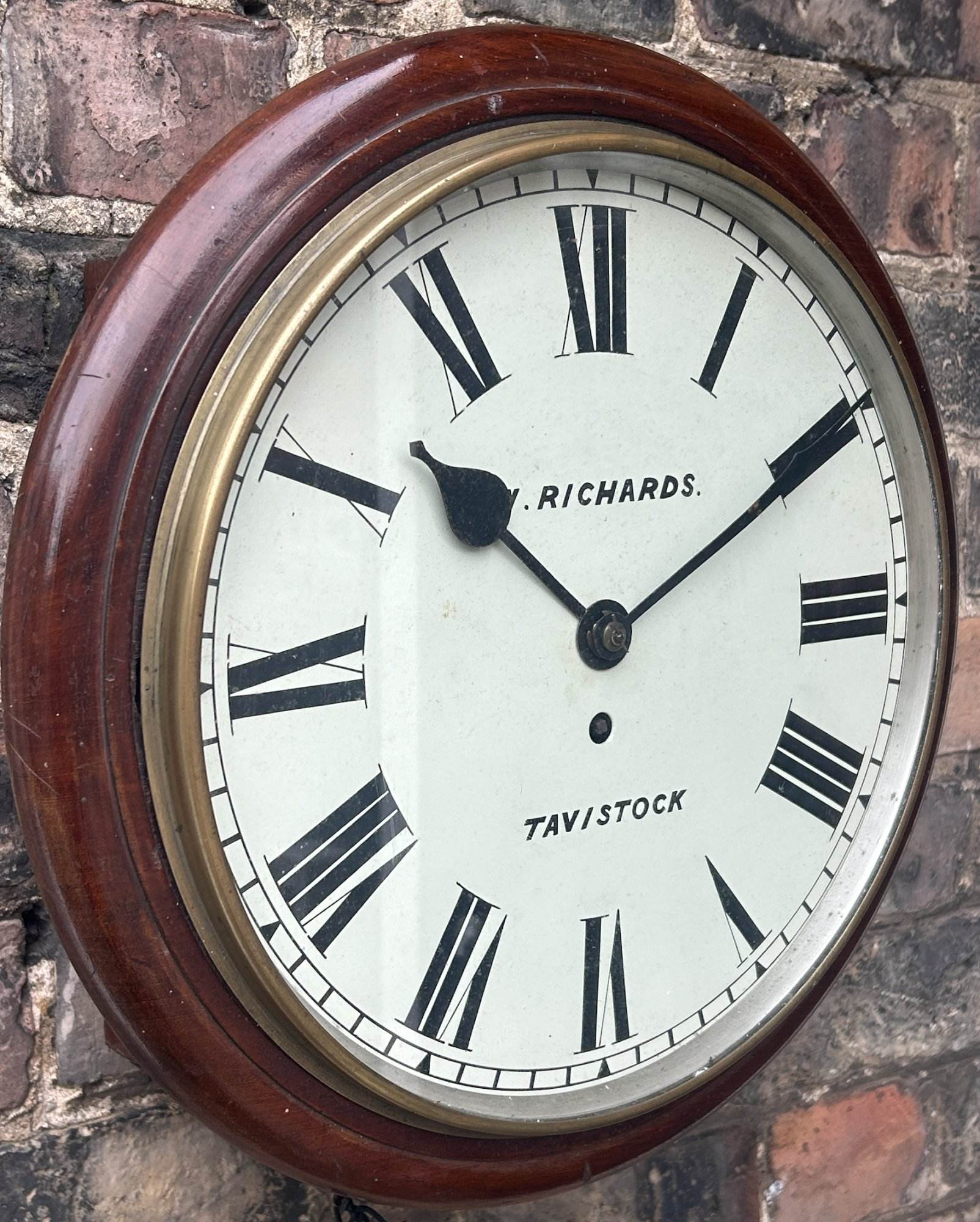 Mahogany case Single Fusee Dial Clock by Richardsons of Travistock - ca 1890 - Image 2