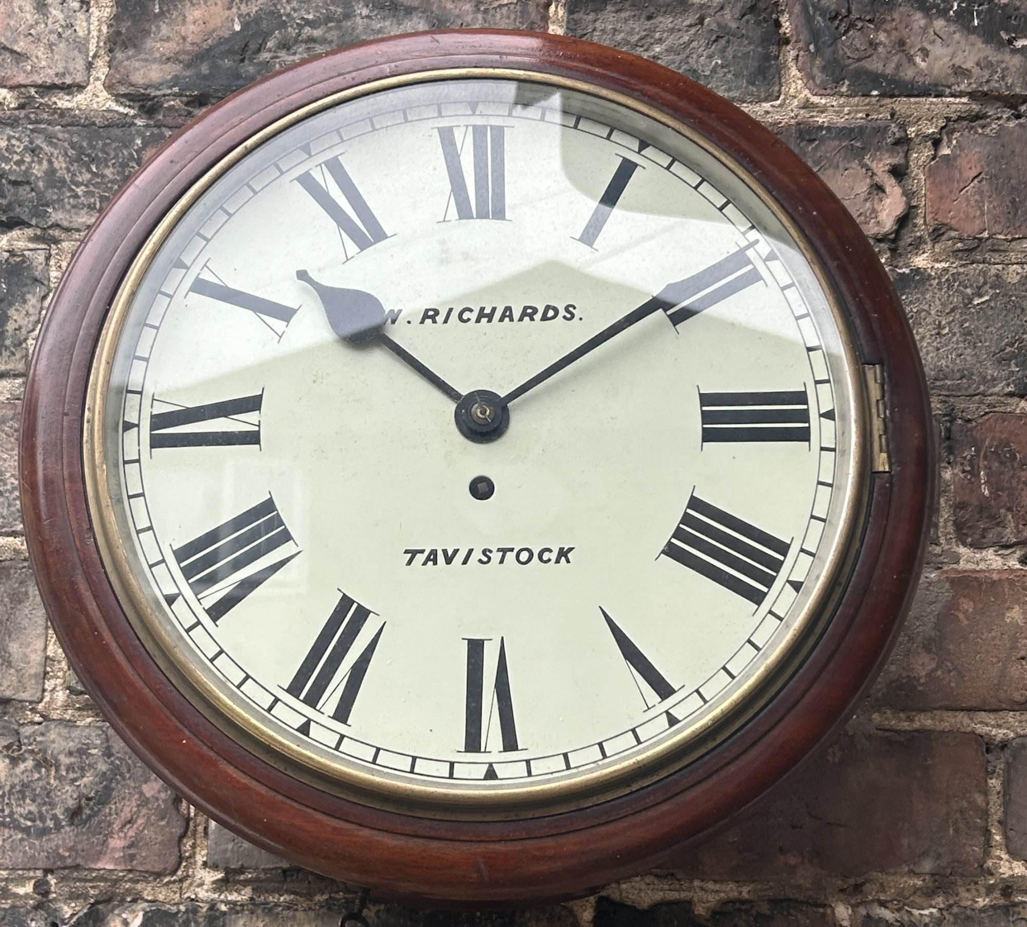 Mahogany case Single Fusee Dial Clock by Richardsons of Travistock - ca 1890 - Image 6