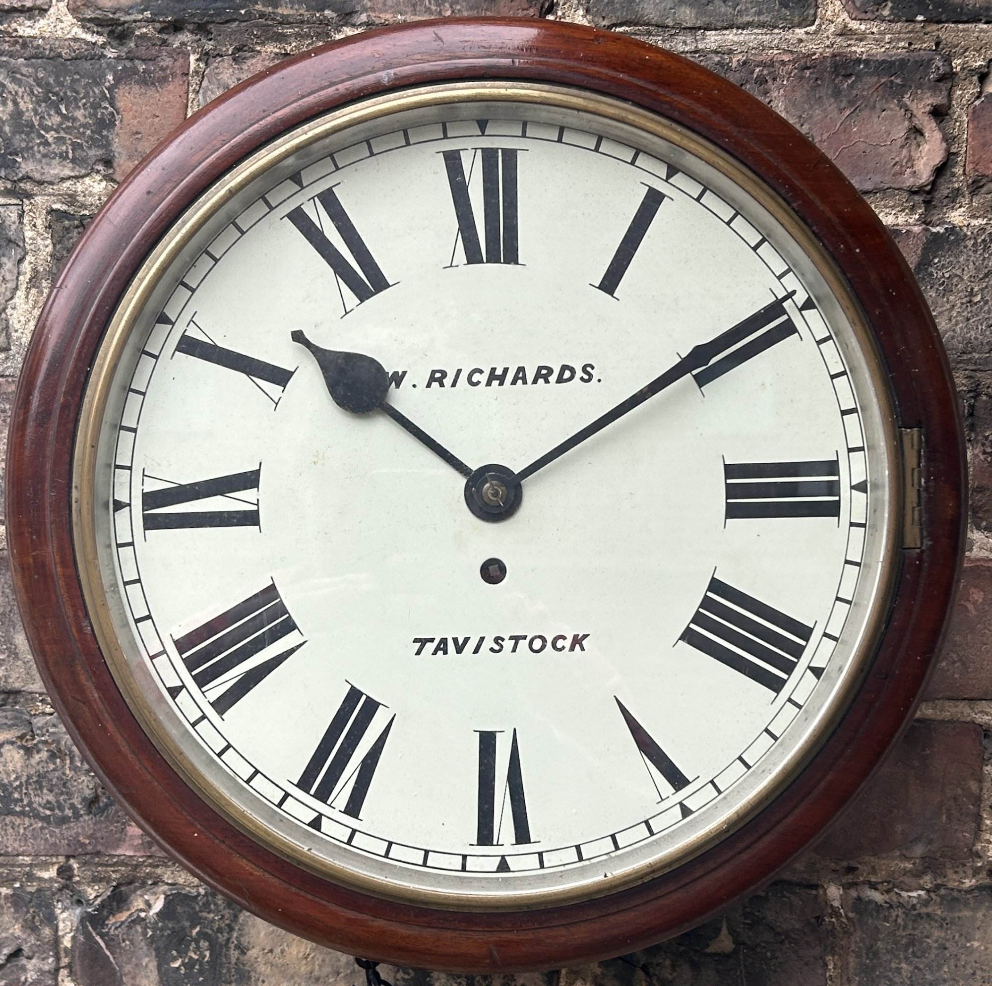 Mahogany case Single Fusee Dial Clock by Richardsons of Travistock - ca 1890 - Image 7