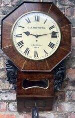 Octagonal inlaid single Fusee Wall Clock - ca 1880