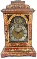 Outstanding Red Chinoiserie English Verge Twin Fusee Bracket Clock – Ca 1760