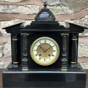 Awesome Victorian Architectural Slate Mantel Clock – ca 1900