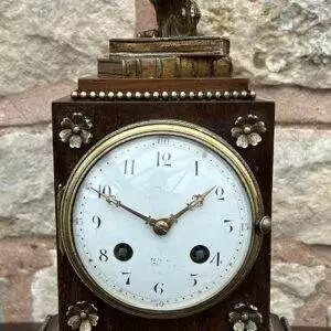 Fabulous Walnut Cubed Bronze ormolu Mantel Clock - Ca 1880