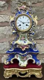 Fabulous French Hand Panted Porcelain Mantel Clock - Ca 1840