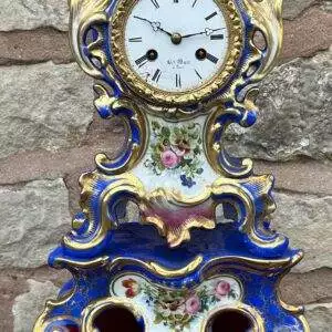 Fabulous French Hand Panted Porcelain Mantel Clock - Ca 1840