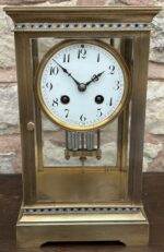 Fabulous French Four Glass Champleve Case Regulator Mantel Clock - Ca 1880