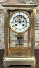 Four Glass Case Regulator Mantel Clock - Ca 1870