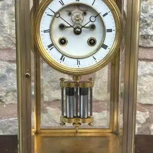 Four Glass Case Regulator Mantel Clock - Ca 1870