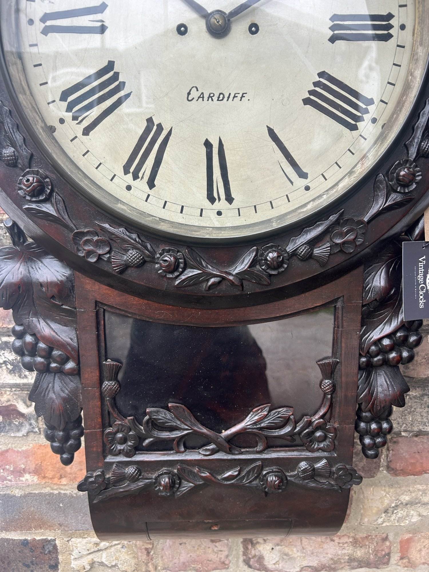 Fabulous Welch Victorian Rosewood Carved Twin Fusee Drop Dial Clock – Ca 1860 - Image 2