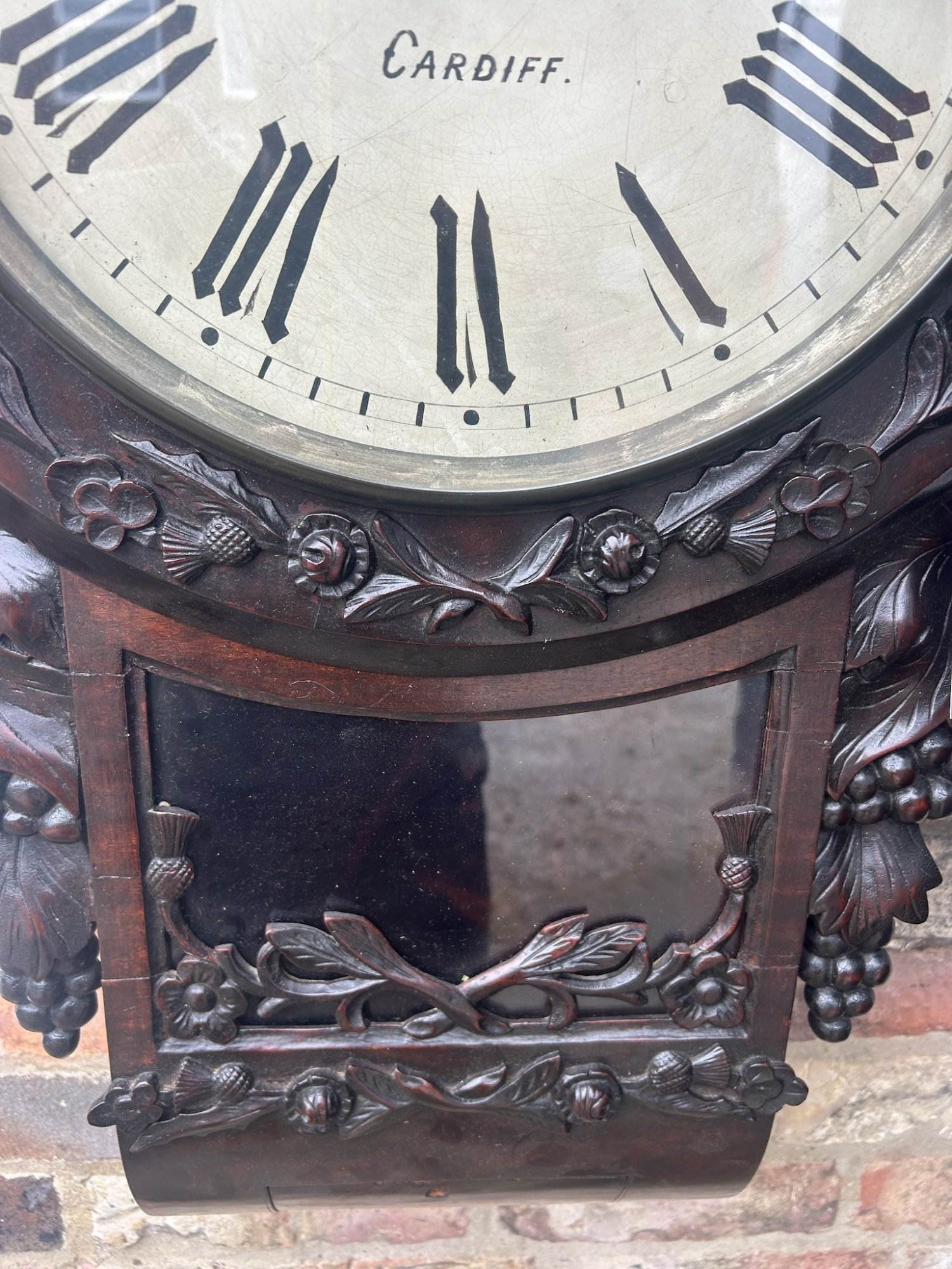 Fabulous Welch Victorian Rosewood Carved Twin Fusee Drop Dial Clock – Ca 1860 - Image 5