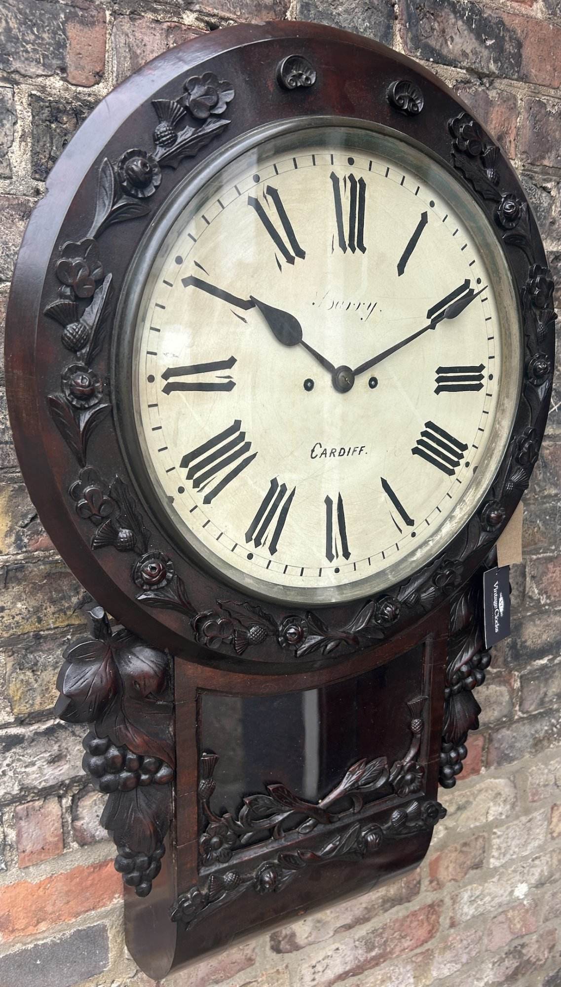 Fabulous Welch Victorian Rosewood Carved Twin Fusee Drop Dial Clock – Ca 1860 - Image 6