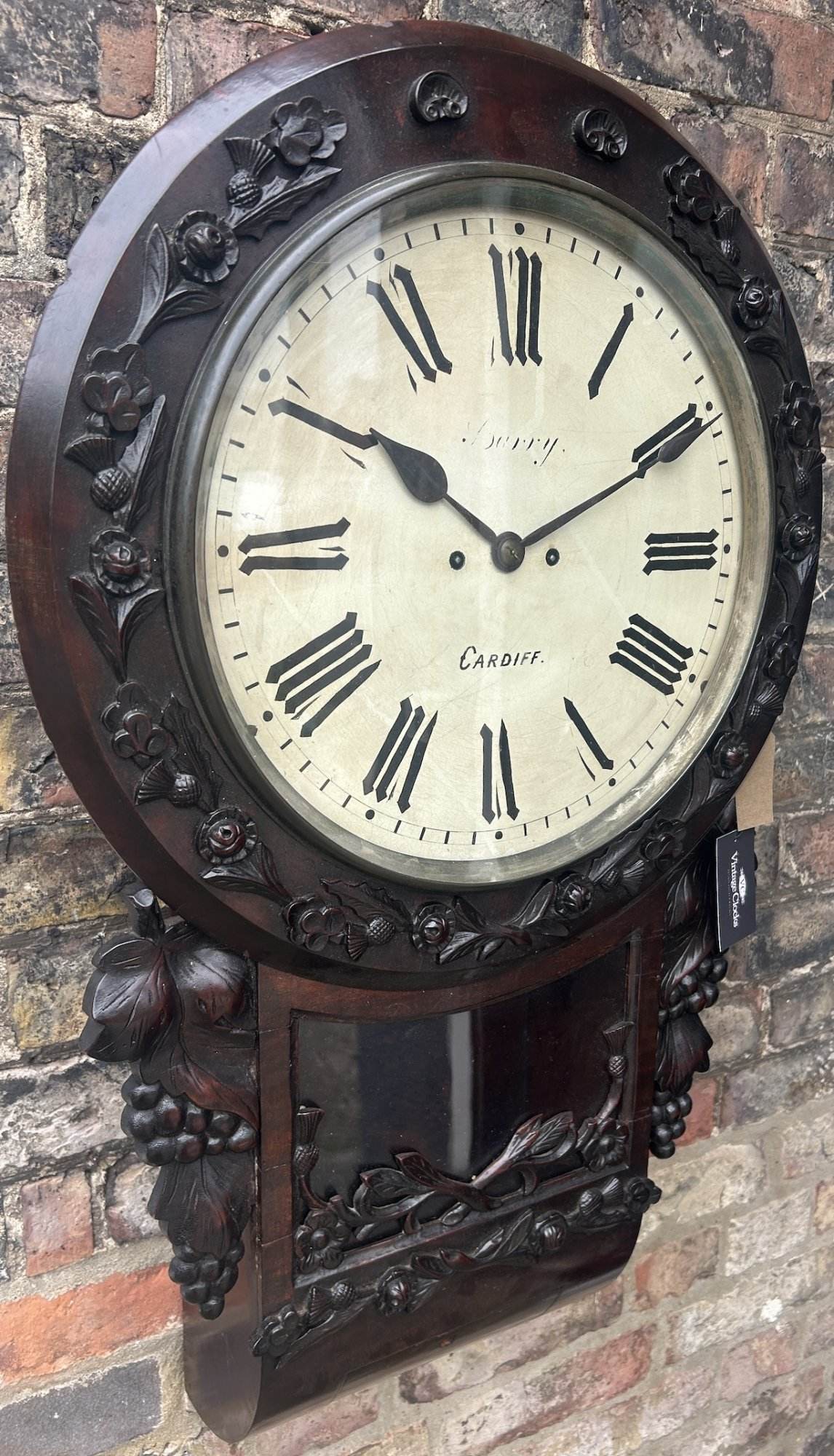 Fabulous Welch Victorian Rosewood Carved Twin Fusee Drop Dial Clock – Ca 1860 - Image 7
