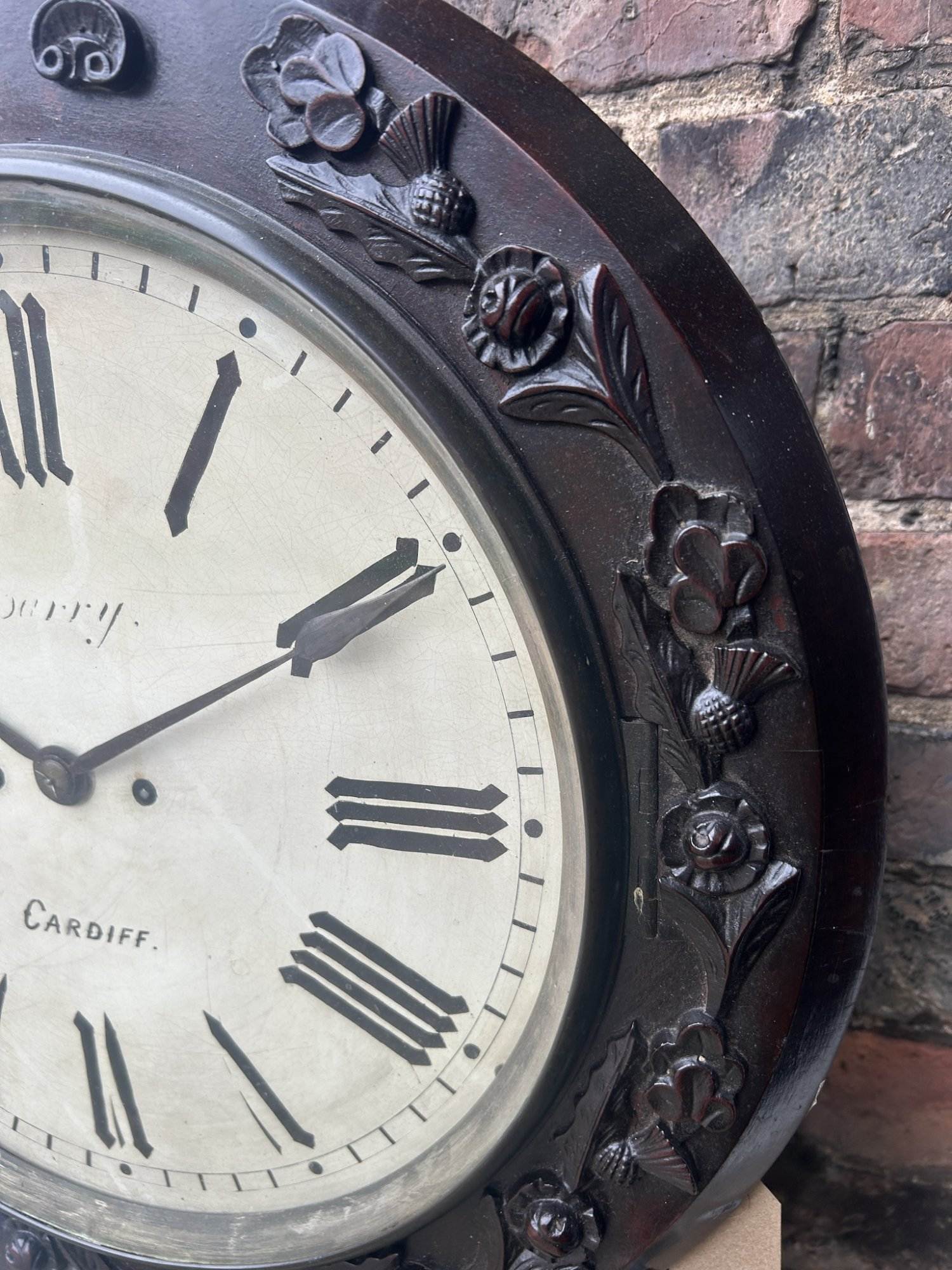 Fabulous Welch Victorian Rosewood Carved Twin Fusee Drop Dial Clock – Ca 1860 - Image 9