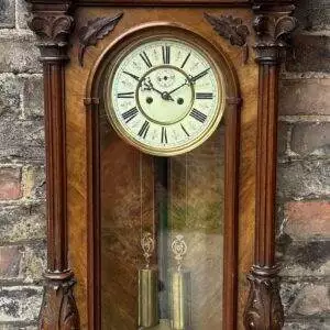 Amazing Rare Burr Walnut Gustav Becker Vienna Regulator Clock – Ca 1880