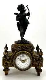 Miniature Cherub Figural Mantel Clock – Ca 1890