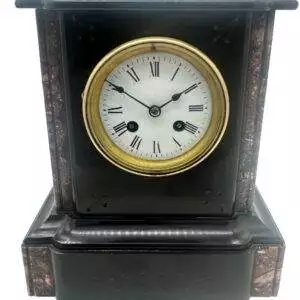 Fabulous Edwardian Marble & Slate Mantel Clock – 8 Day bell striking Clock