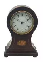 Gorgeous Edwardian French Inlaid Balloon Shaped Mantel Clock – 8 Day Clock