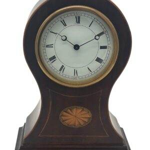 Gorgeous Edwardian French Inlaid Balloon Shaped Mantel Clock – 8 Day Clock