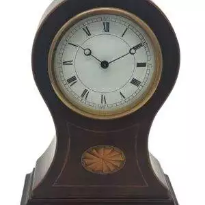 Gorgeous Edwardian French Inlaid Balloon Shaped Mantel Clock – 8 Day Clock