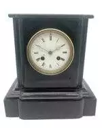 Lovely Edwardian architectural Slate Mantel Clock – 8 Day bell striking Clock