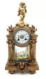 French Victorian Sevres ormolu 8 day mantel Clock – CA 1860