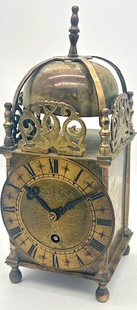 Charming English Smiths Brass Lantern Clock – ca1930 - Image 8