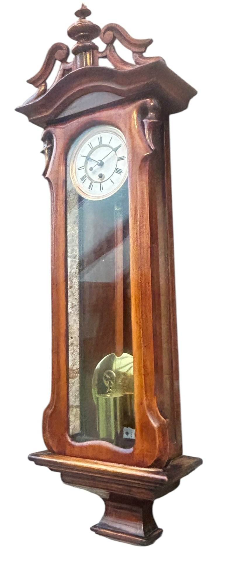 Fabulous Walnut Case Mini Vienna Regulator Wall clock – ca 1880 - Image 5