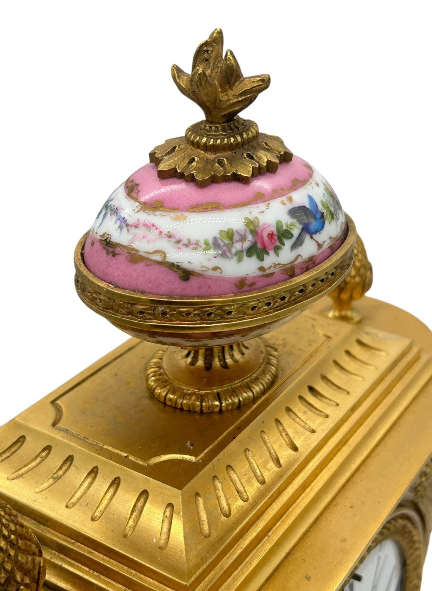 Outstanding Antique French Pink Sevres Ormolu Mantel Clock – ca1860 - Image 5