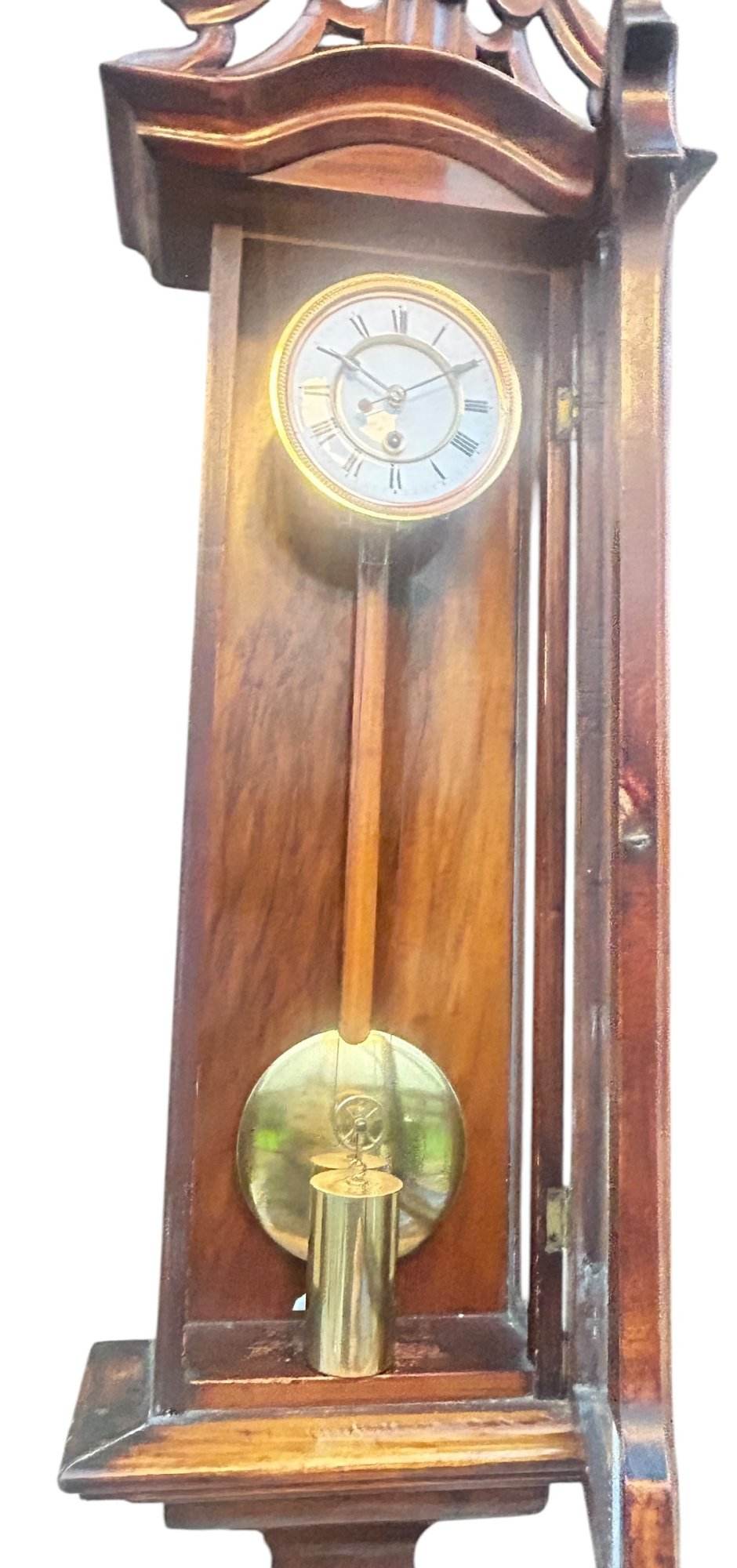 Fabulous Walnut Case Mini Vienna Regulator Wall clock – ca 1880 - Image 6