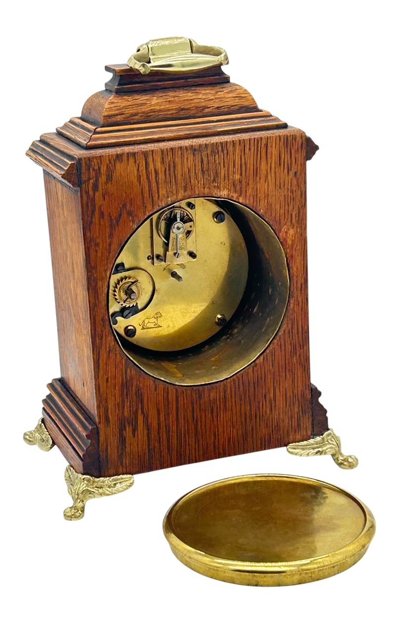 Wonderful Bracket clock shaped Miniature mantel clock – ca1905 - Image 5