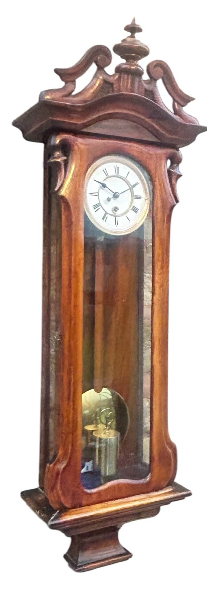 Fabulous Walnut Case Mini Vienna Regulator Wall clock – ca 1880 - Image 7