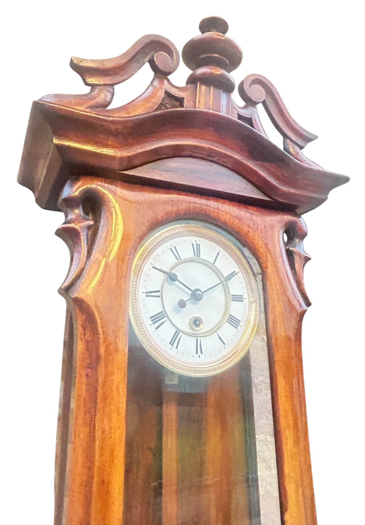 Fabulous Walnut Case Mini Vienna Regulator Wall clock – ca 1880 - Image 8