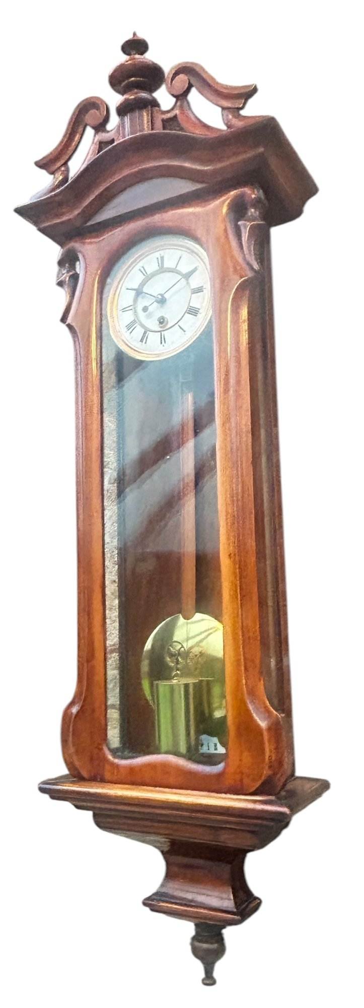 Fabulous Walnut Case Mini Vienna Regulator Wall clock – ca 1880 - Image 9