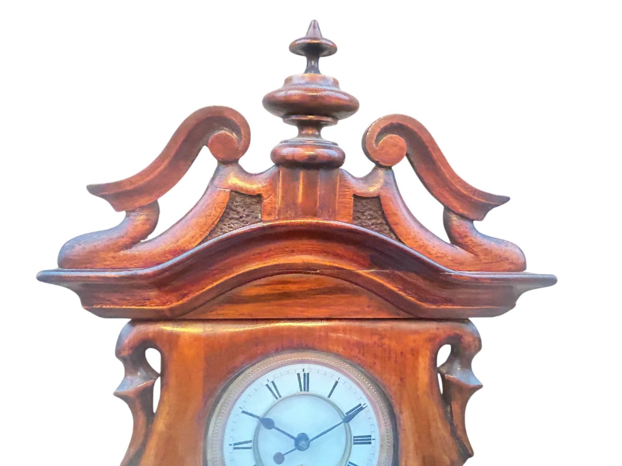 Fabulous Walnut Case Mini Vienna Regulator Wall clock – ca 1880 - Image 10
