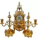 Stunning antique French 3-piece Mantel clock & candelabra set – ca1890